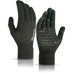 Winter Gloves Men Women - Anti Slip Warm Lining Knit Touch Screen Glove